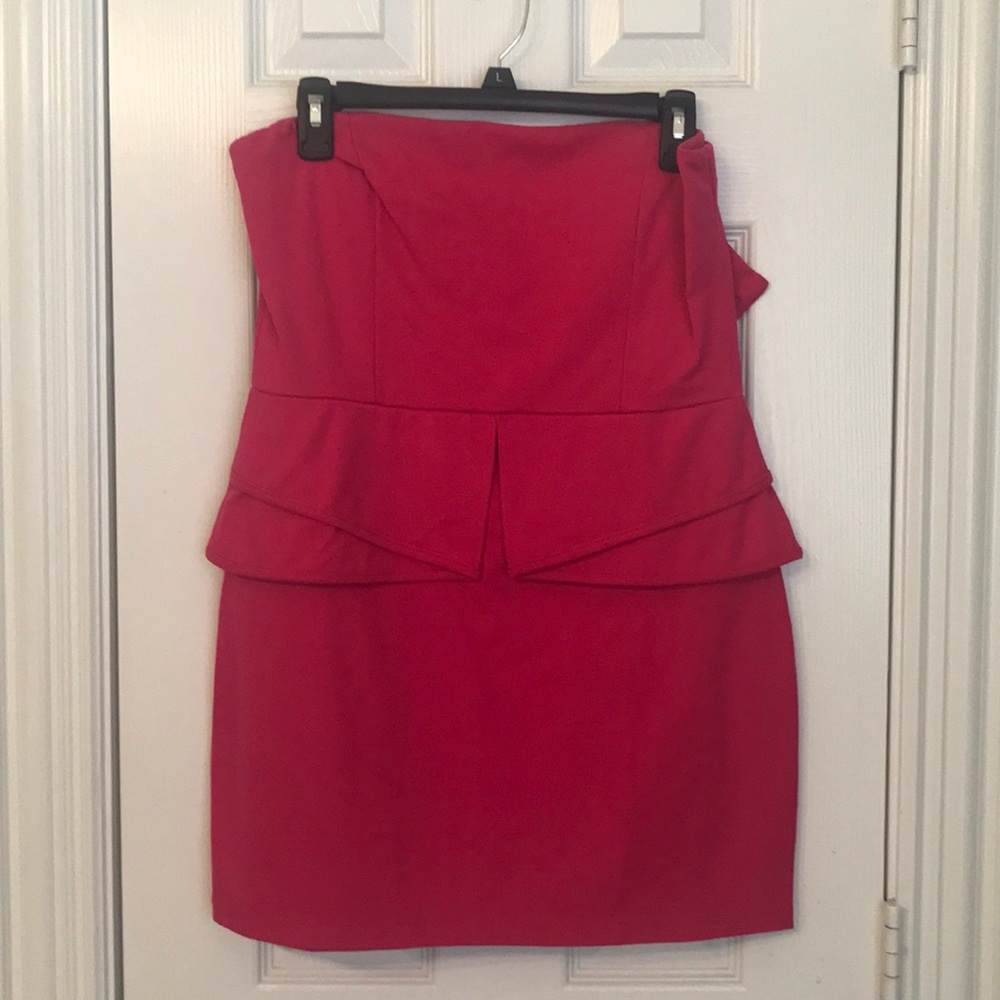 LULUS PINK STRAPLESS MINI DRESS XL